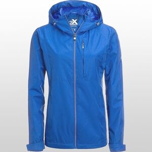 ZeroXposur Blue Fleece-Lined Lily’s Hooded Windbreaker Rain Jacket XXL